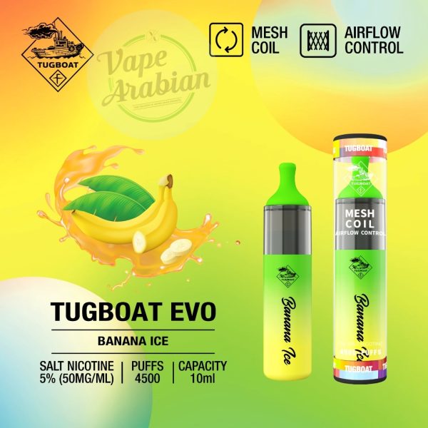 Tugboat evo 4500 puffs - Banana Ice