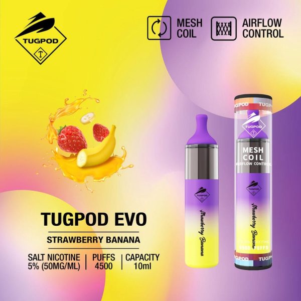 Tugboat evo 4500 puffs- Strawberry Banana