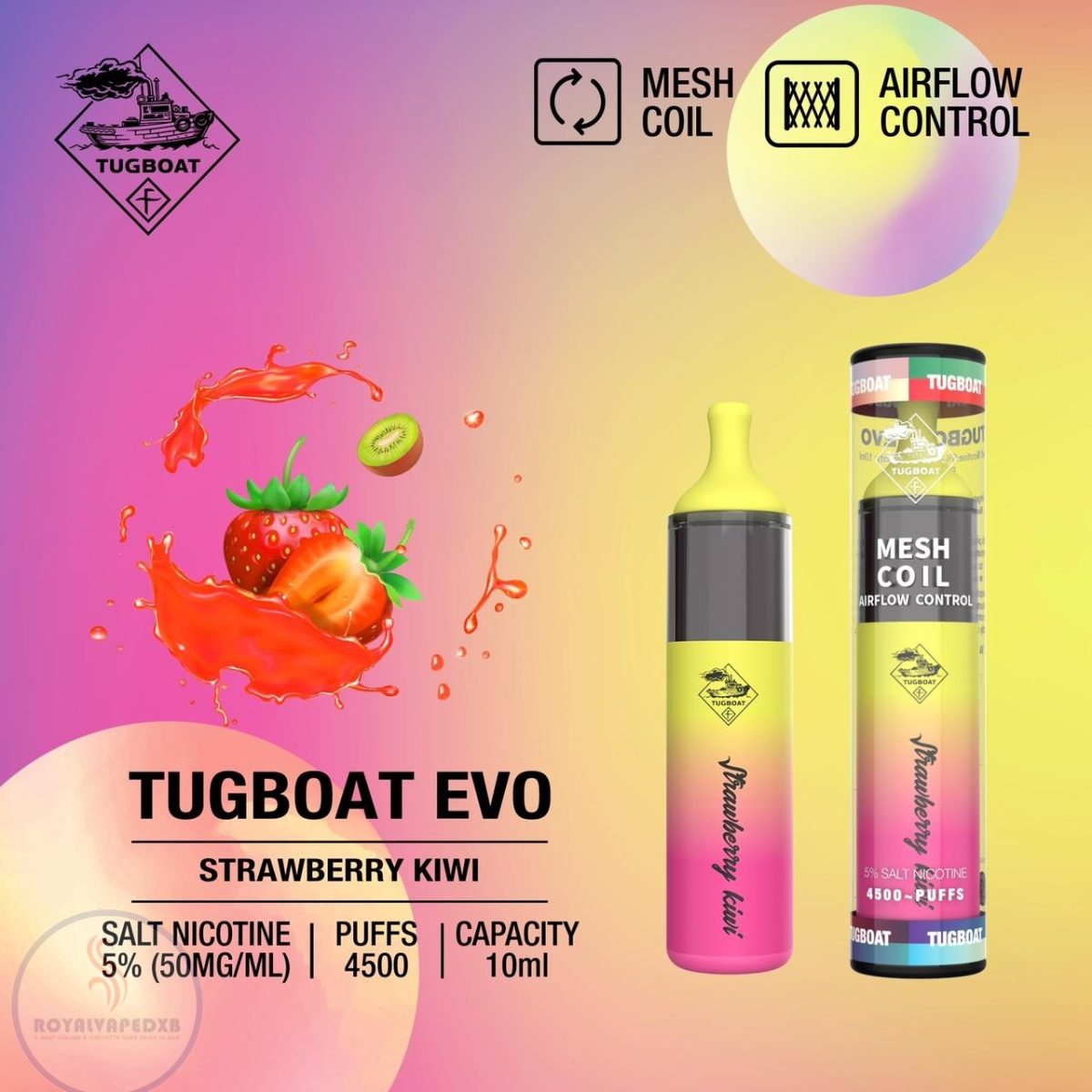 Tugboat EVO 4500 Puffs- Strawberry Kiwi