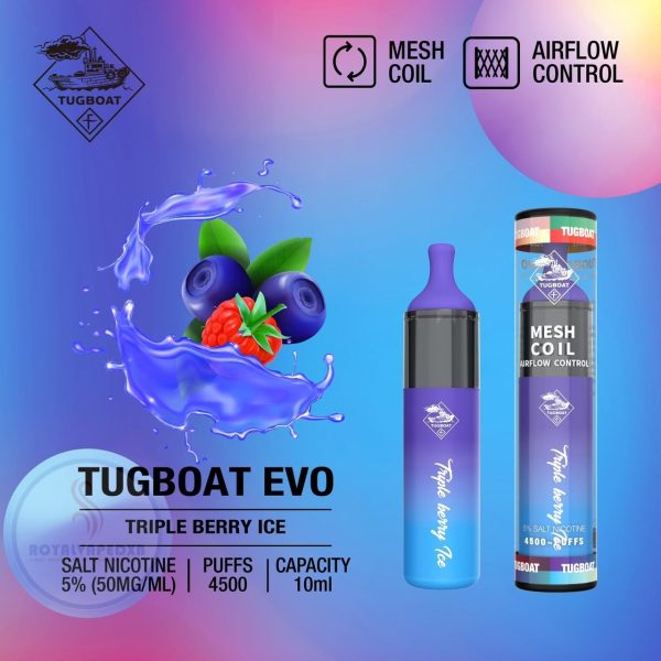 Tugboat EVO 4500 Puffs- Triple Berry ice