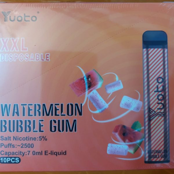 Yuoto Disposable XXL Vape 2500 Puffs Watermelon Bubble Gum