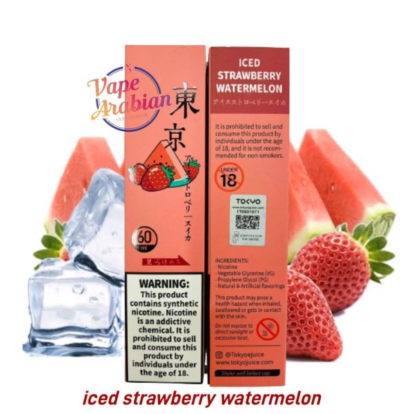 Tokyo E liquid 3mg 60ml Iced Strawberry Watermelon