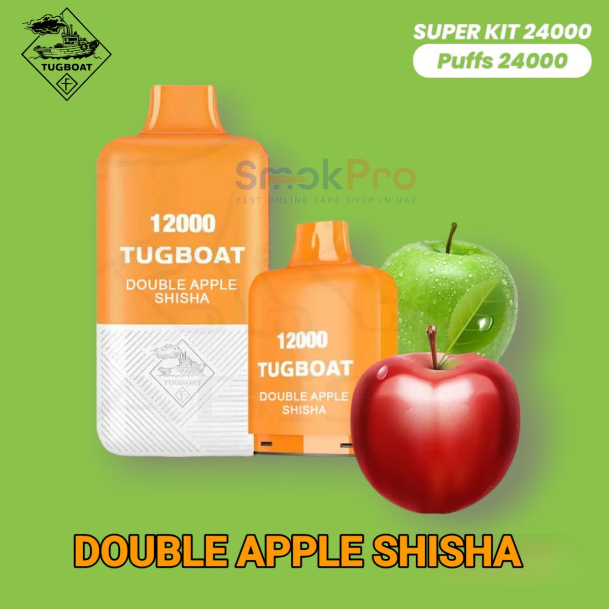 Tugboat Super Kit 24000 Puffs- Double Apple Shisha