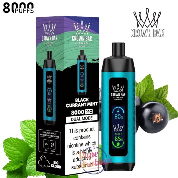Crown Bar Al Fakher 8000 Pro- Black Currant Mint