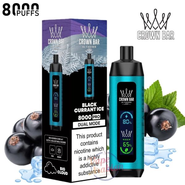 Crown Bar Al Fakher 8000 Pro- Black Currant Ice