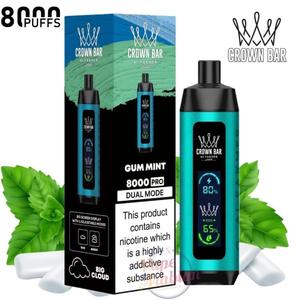 Crown Bar Al Fakher 8000 Pro- Gum Mint