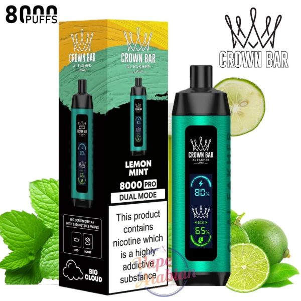 Crown Bar Al Fakher 8000 Pro- Lemon Mint