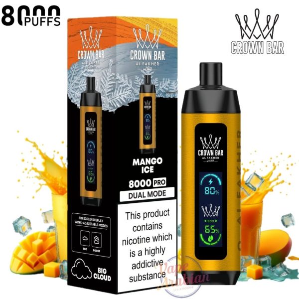 Crown Bar Al Fakher 8000 Pro- Mango Ice