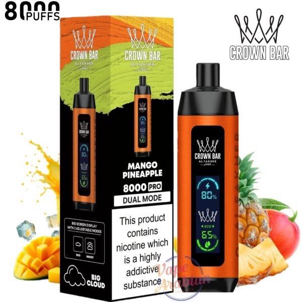 Crown Bar Al Fakher 8000 Pro- Mango Pineapple