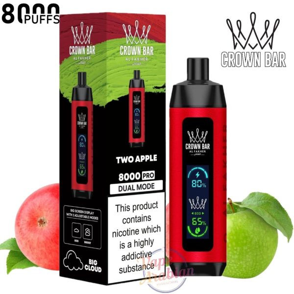 Crown Bar Al Fakher 8000 Pro- Two Apple