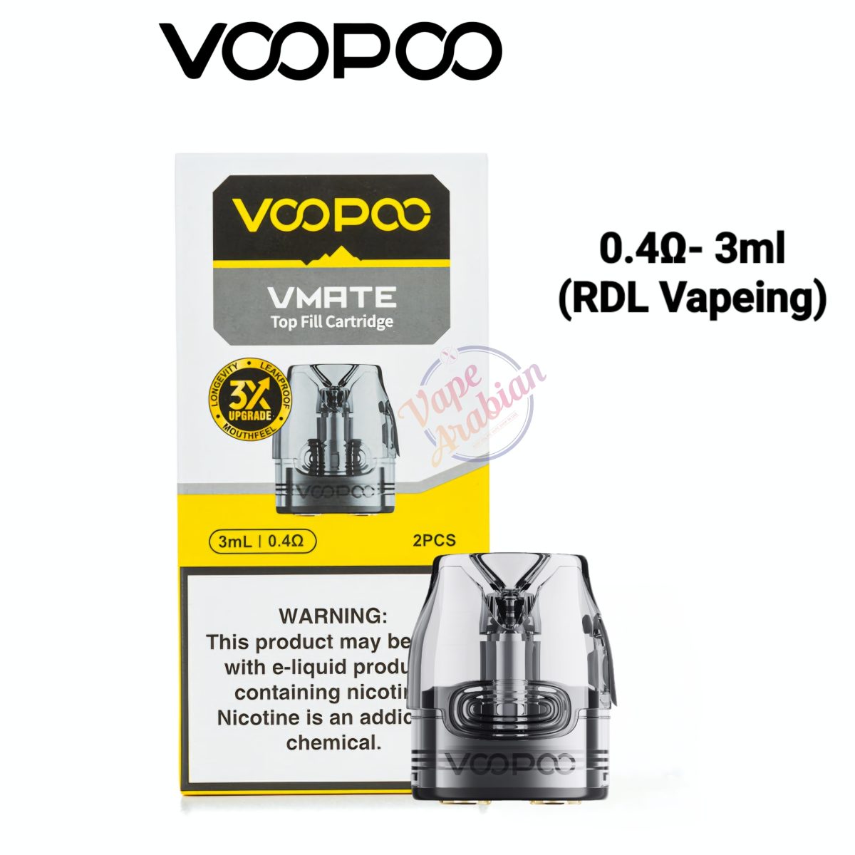 VOOPOO Vmate Top Fill Pods- 0.40hm