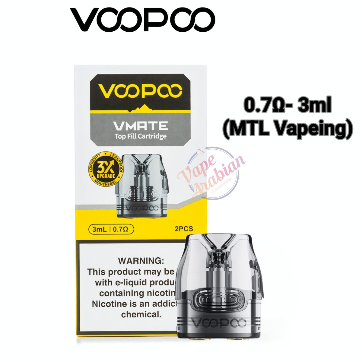 VOOPOO Vmate Top Fill Pods- 0.7ohm