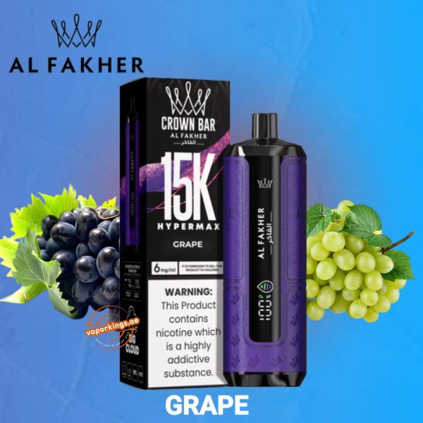 Al Fakher Crown Bar 15000 Puffs Hypermax- Grape