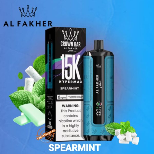 Al Fakher Crown Bar 15000 Puffs Hypermax- Spearmint
