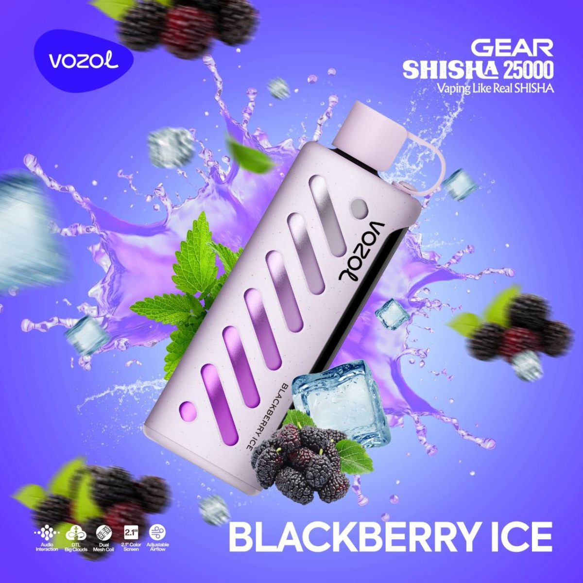 Vozol Gear Shisha 25000 Puffs Disposable Blackberry Ice