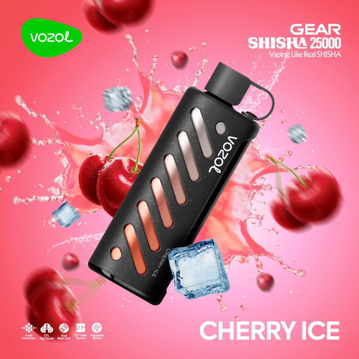Vozol Gear Shisha 25000 Puffs Disposable Cherry Ice
