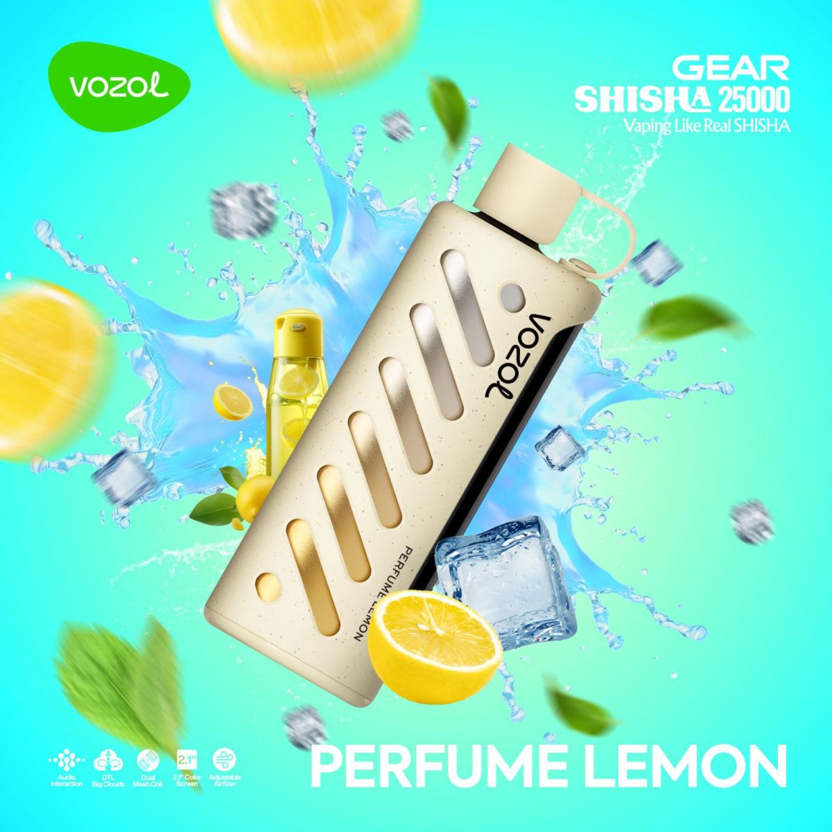 Vozol Gear Shisha 25000 Puffs Disposable Perfume Lemon