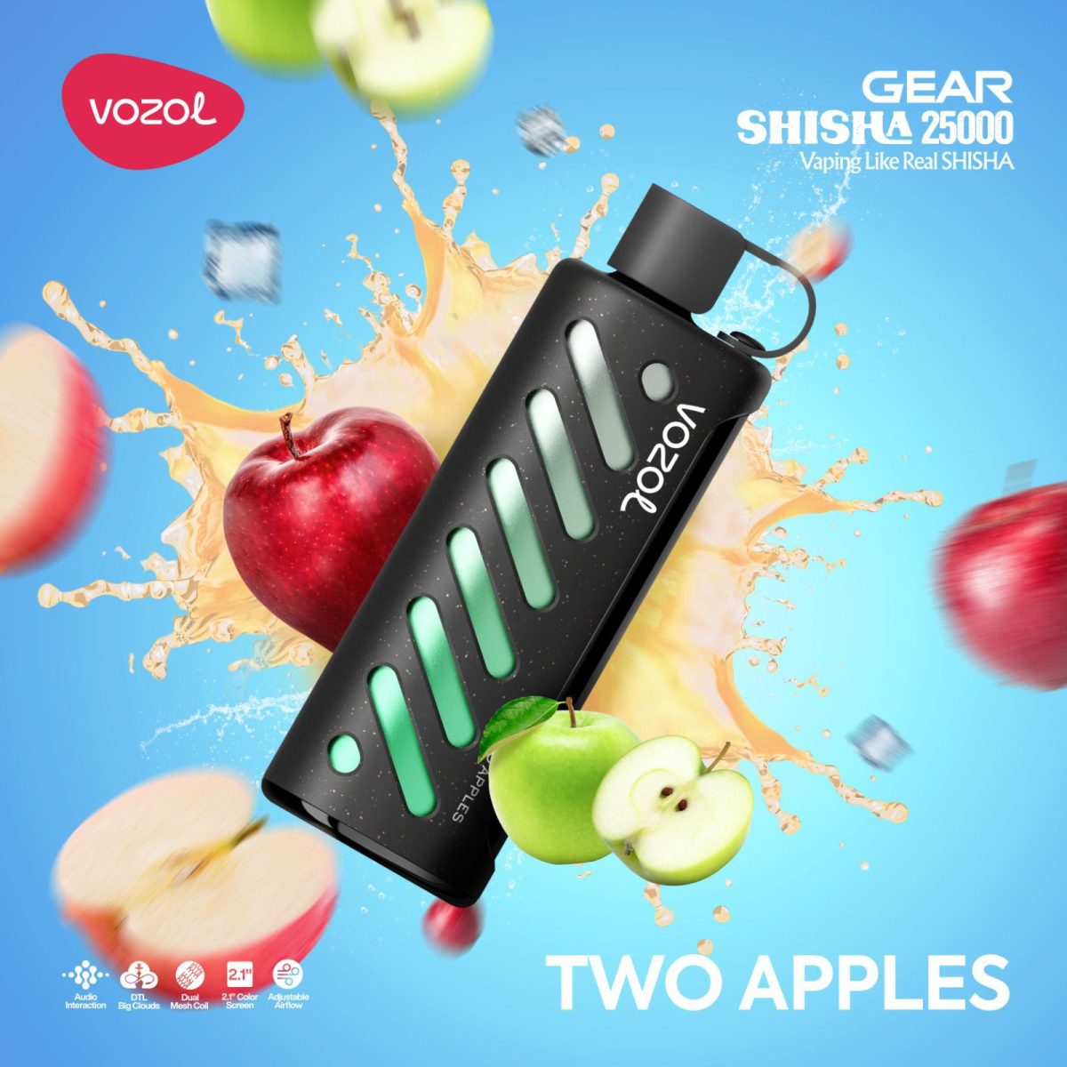 Vozol Gear Shisha 25000 Puffs Disposable Two Apples